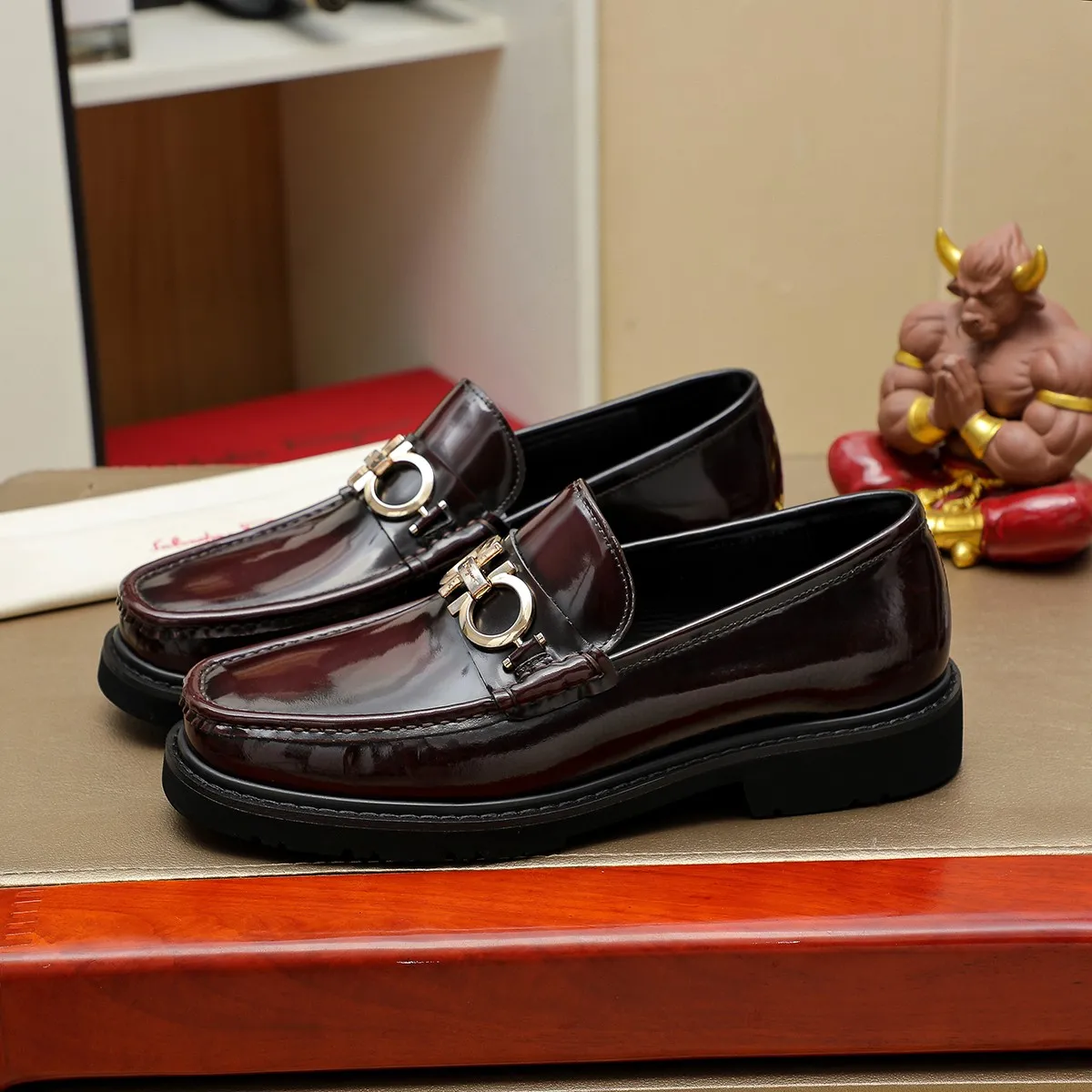 Men's shoes 💰500 Ferragamo [Ferragamo] top imported suit men's shoes 💯Original copy of the official website, product materials: selected imported embossed calfskin + luxury hardware buckle accessories ~ imported water-dyed cow 🐂 leather lining. Strong three-dimensional visual effect, original combination outsole, multiple colors available😘 Size: 38-44 (.45.46. Customized)